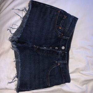 Dark wash Levi shorts